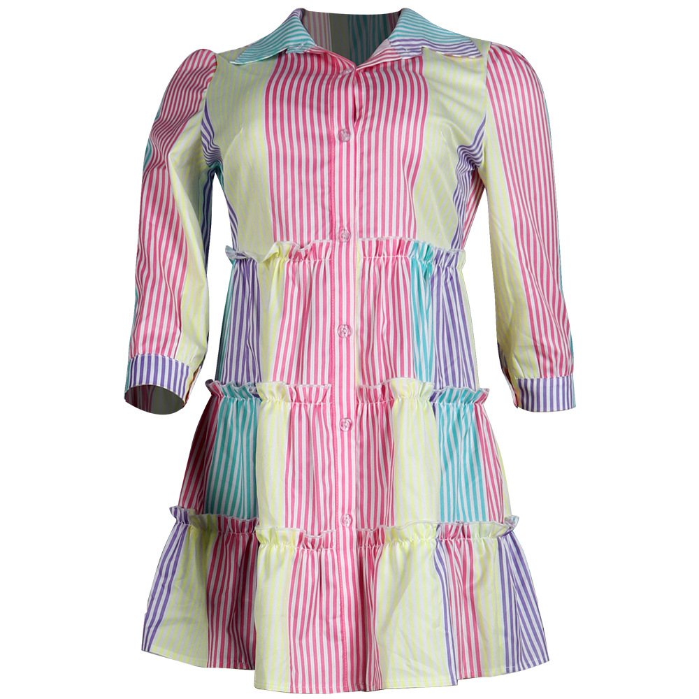 women s color stripe dress nihaostyles clothing wholesale NSWNY74484