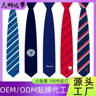 领带工厂定制提花 logo刺绣印花桑蚕丝涤纶标记仿真丝领带男定做