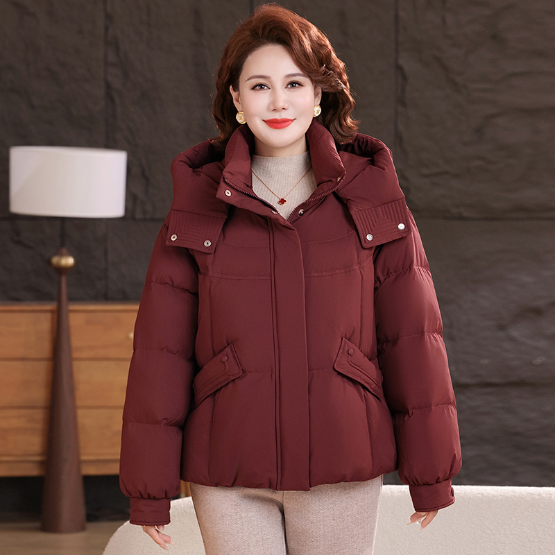 Mom's Short down Jacket for Women, Middle-Aged Mom's Duck down Warm Winter Clothing, New Style for Middle-Aged and Elderly, Wholesale and Dropshipping