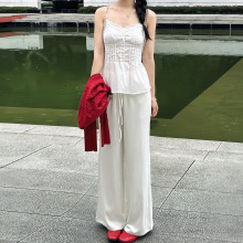 线【舒服到 囤的垂垂裤】抽绳宽松拖地阔腿裤复古百搭高腰垂垂裤