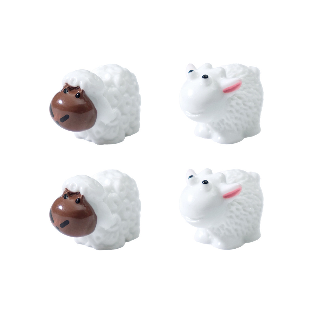 Cute Little Animal Ornaments, Couple Sheep, White Sheep, Little Sheep, Moss Micro-Landscape Ornaments, Resin Accessories