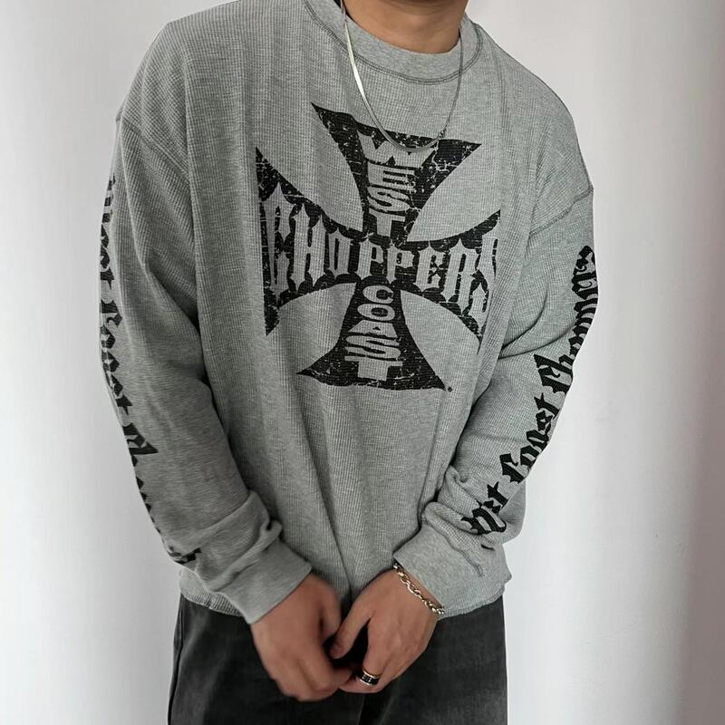 Erd Stylist's Same Sweatshirt West Coast Choppersvintage Sanskrit Waffle Long-Sleeved T-Shirt