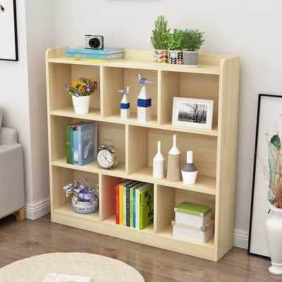 Wholesale solid wood bookshelf children's simple bookcase combination shelf cabinet low cabinet home standing minimalist modern storage