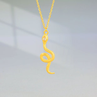 Year of the Snake Zodiac Snake Pendant Necklace Totem New Fashion Clavicle Chain Zodiac Year Gold-Plated Silver Manufacturer Spiritual Snake Gold