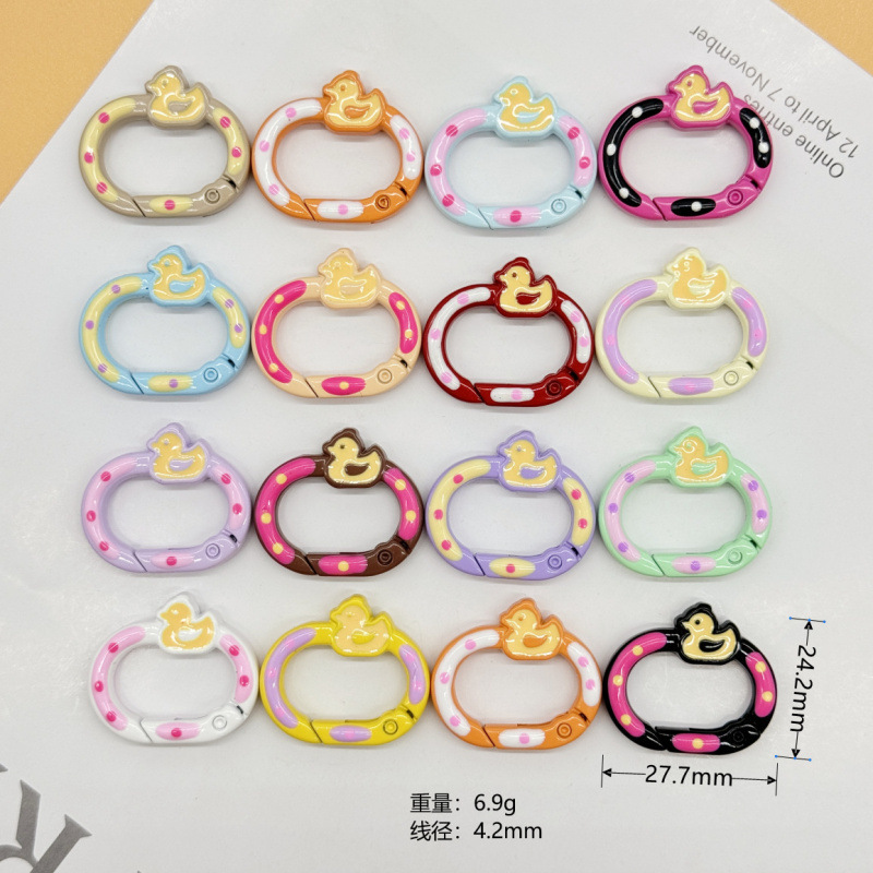 スプリングリングキャンディーカラースプリングバックルアクセサリーカラフルな愛ペイントブックリングカードリングキーホルダーオープン diy ジュエリー|undefined