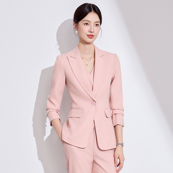 Pink Suit Suit for Women 2025 New Spring & Fall High-End Elegant Professional Vest Manager Management Work Clothes