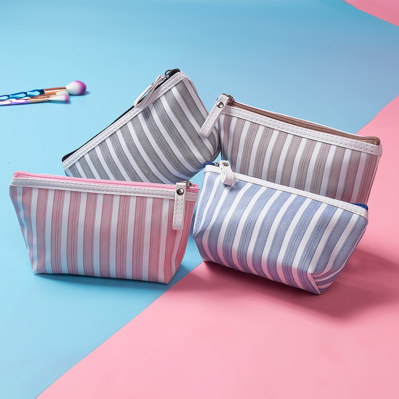 New Wholesale Creative Toiletry Bag, Convenient Travel Makeup Bag, Lipstick Storage Bag, Classic Striped Makeup Bag New Wholesale Creative Toiletry Bag, Convenient Travel Makeup Bag, Lipstick Storage Bag, Classic Striped Makeup Bag