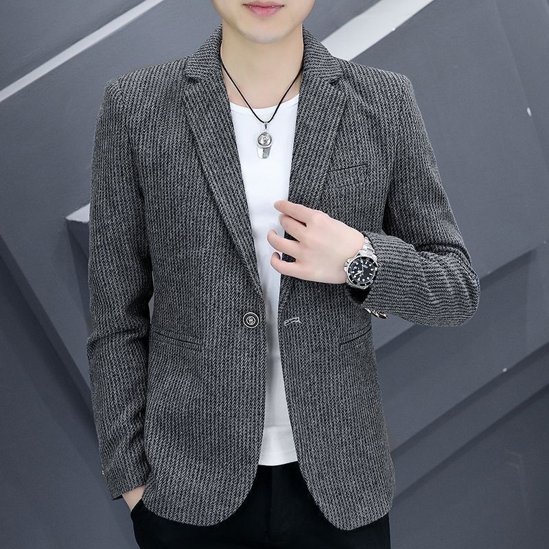 男士韩版修身型西服男春春秋帅气个性ins小西装潮流休闲百搭外套|undefined