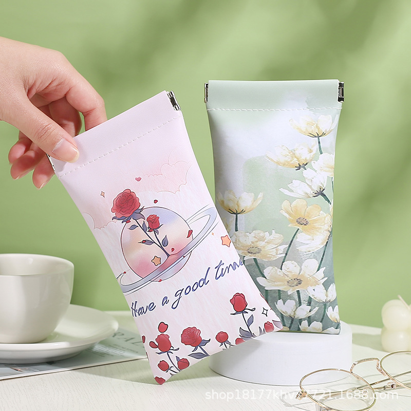 【商品包邮】弹片眼镜袋墨镜盒太阳镜收纳套男女便携抗压放视眼套