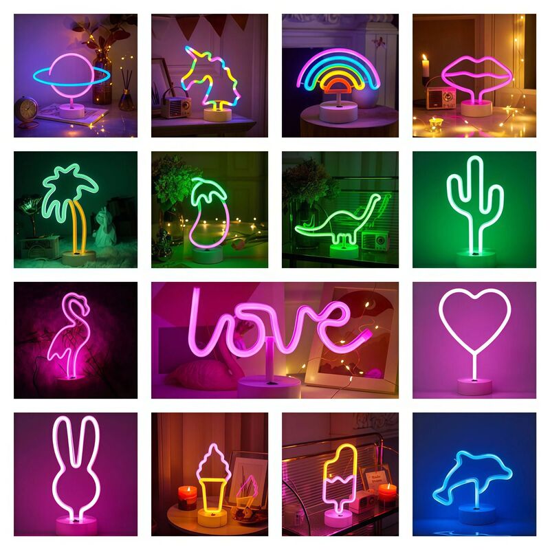 Cross-Border Led Base Neon Light, Korean-Style Bedroom Room Decoration Light, Gaming Bar Atmosphere Light, Decorative Light