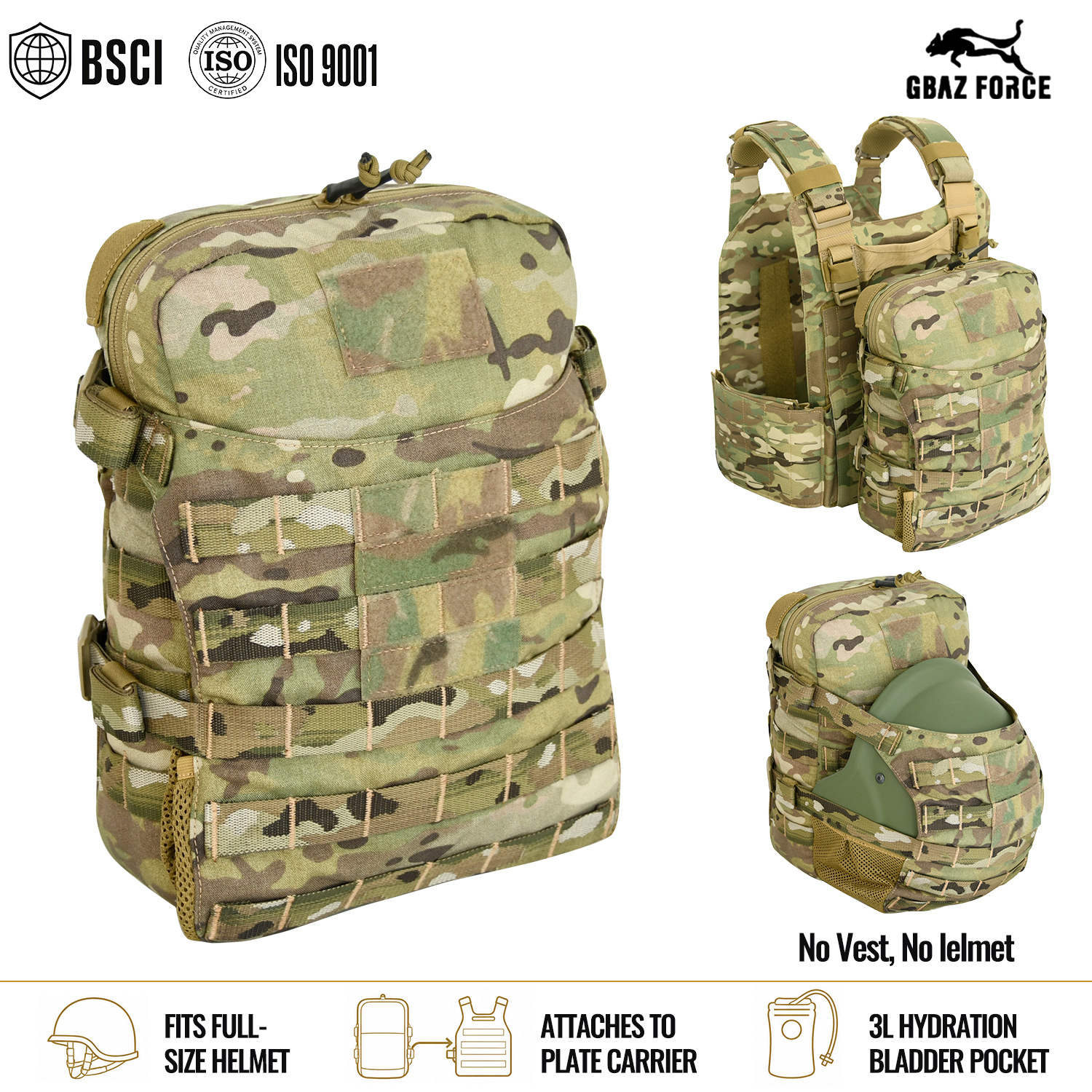 Cross-Border Tactical Vest Bag Gaf500D Nylon Strap Foldable Helmet Cover Tactical Vest Miscellaneous Bag