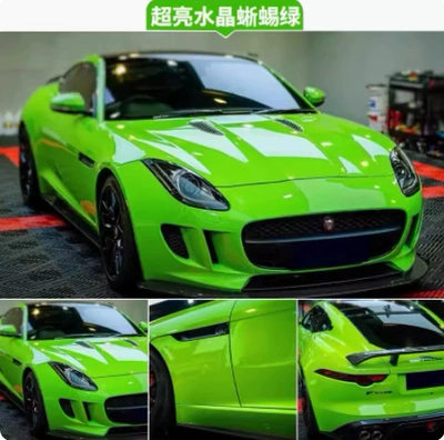 Piano Black Porcelain Blue Lavender | Auto Color Change Film - crystal-lizard-green-pet-152-17m