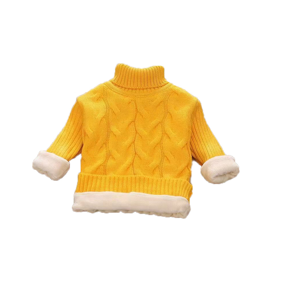 기모 터틀넥 노란색 대마 꽃