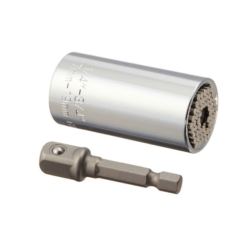 7-19MM多功能套筒扳手2件万用魔术套筒头手电钻快速棘轮维修工具