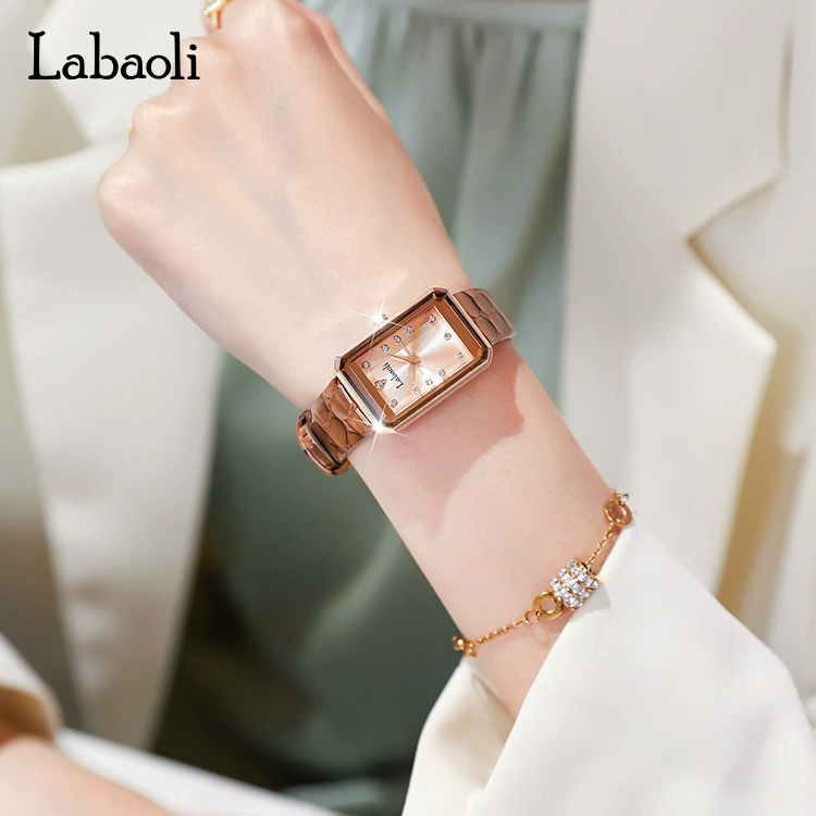 Labaoli новая квадратная кожаная часовая модель с узором «змея», легкая роскошь, простой нишевый LA120