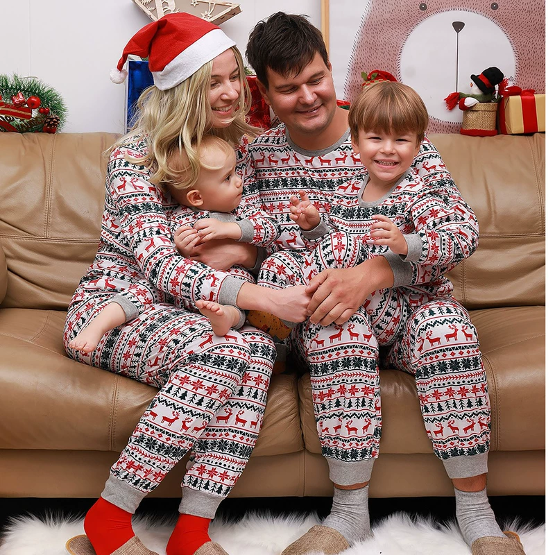 Семейный комплект домашней одежды Christmas принт