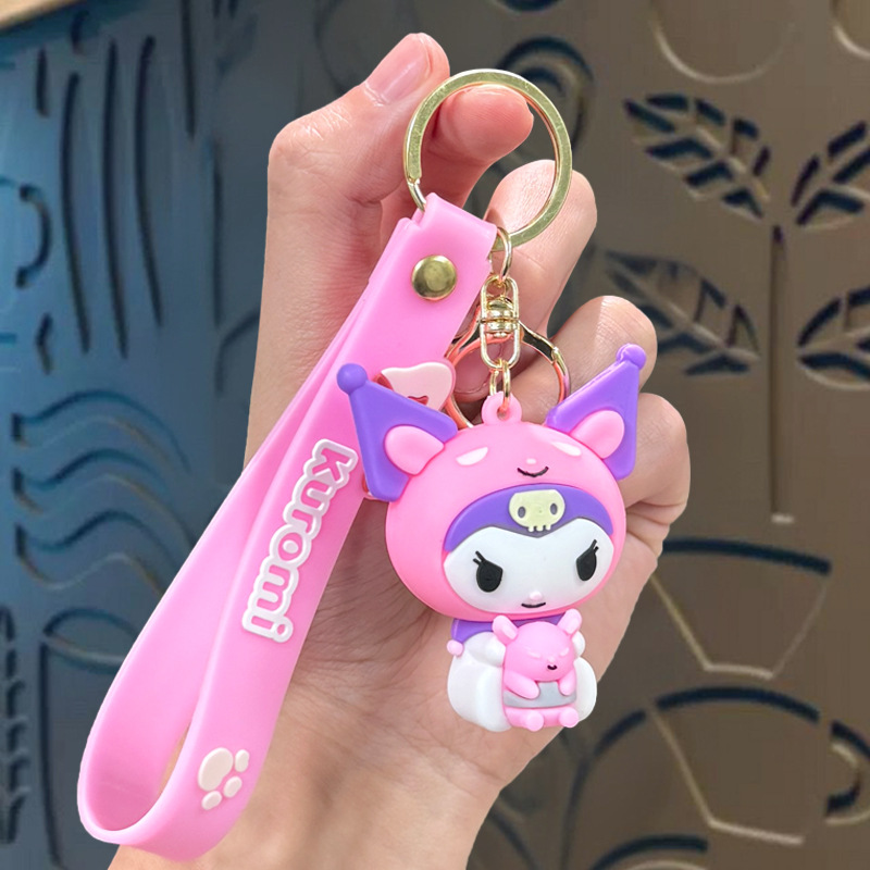 Llavero de dibujos animados Sanrio, colgante de Kuromi, regalo para puesto de venta, mini muñeca, adorno colgante para máquina, pequeña mercancía.
