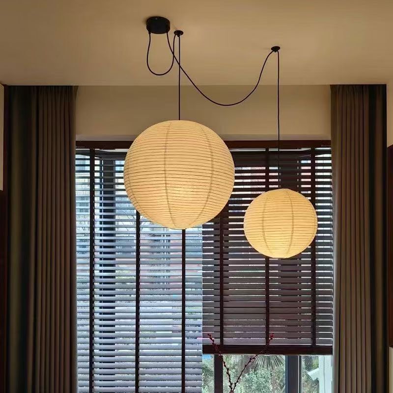 Japanese Zen Chandelier Simple Internet-Famous Homestay Living Room Lamp Wabi-Sabi Style Dining Room Table Round Ball White Rice Paper Chandelier Japanese Zen Chandelier Simple Internet-Famous Homestay Living Room Lamp Wabi-Sabi Style Dining Room Table Round Ball White Rice Paper Chandelier