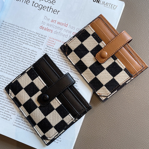 2024 New Small Card Holder Women's Exquisite High-end Compact Driver's License Card Multi-Function Canvas Ultra-Thin Card Holder