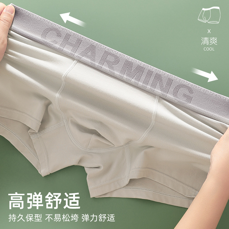 Ropa interior de los hombres modal algodón boxer shorts juventud inconsútil deportes transpirable más tamaño boxer shorts cabeza ropa interior