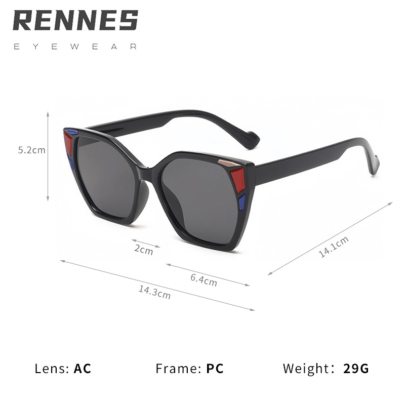 Nuevo estilo retro moderno moda caja ins mismo estilo gafas de sol para exteriores 2024 gafas anti-luz azul sin maquillaje