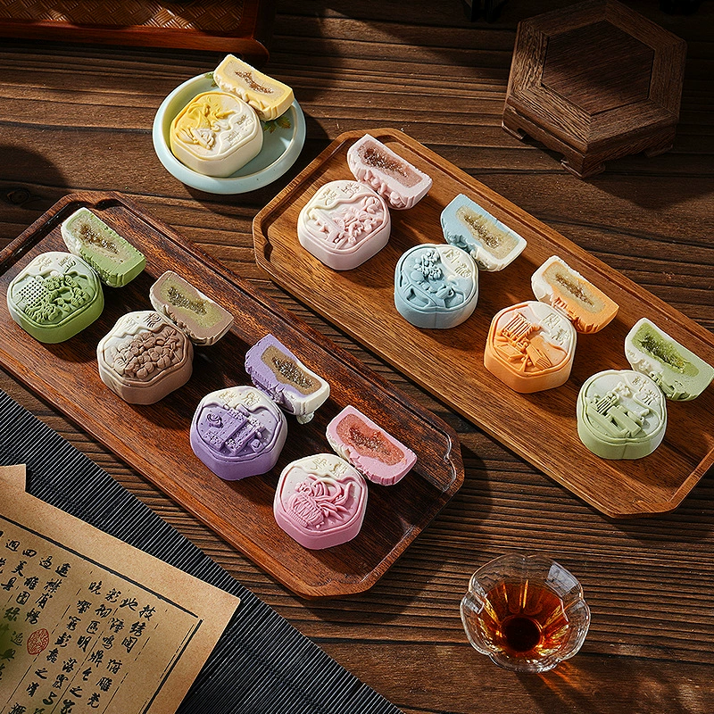 Фэнтезийно-градиентные Moon Cakes национальный стиль эпохи Новой китайской середины осени Moon Cake-производитель градиентный Moon Cake подарок директор оптовая продажа