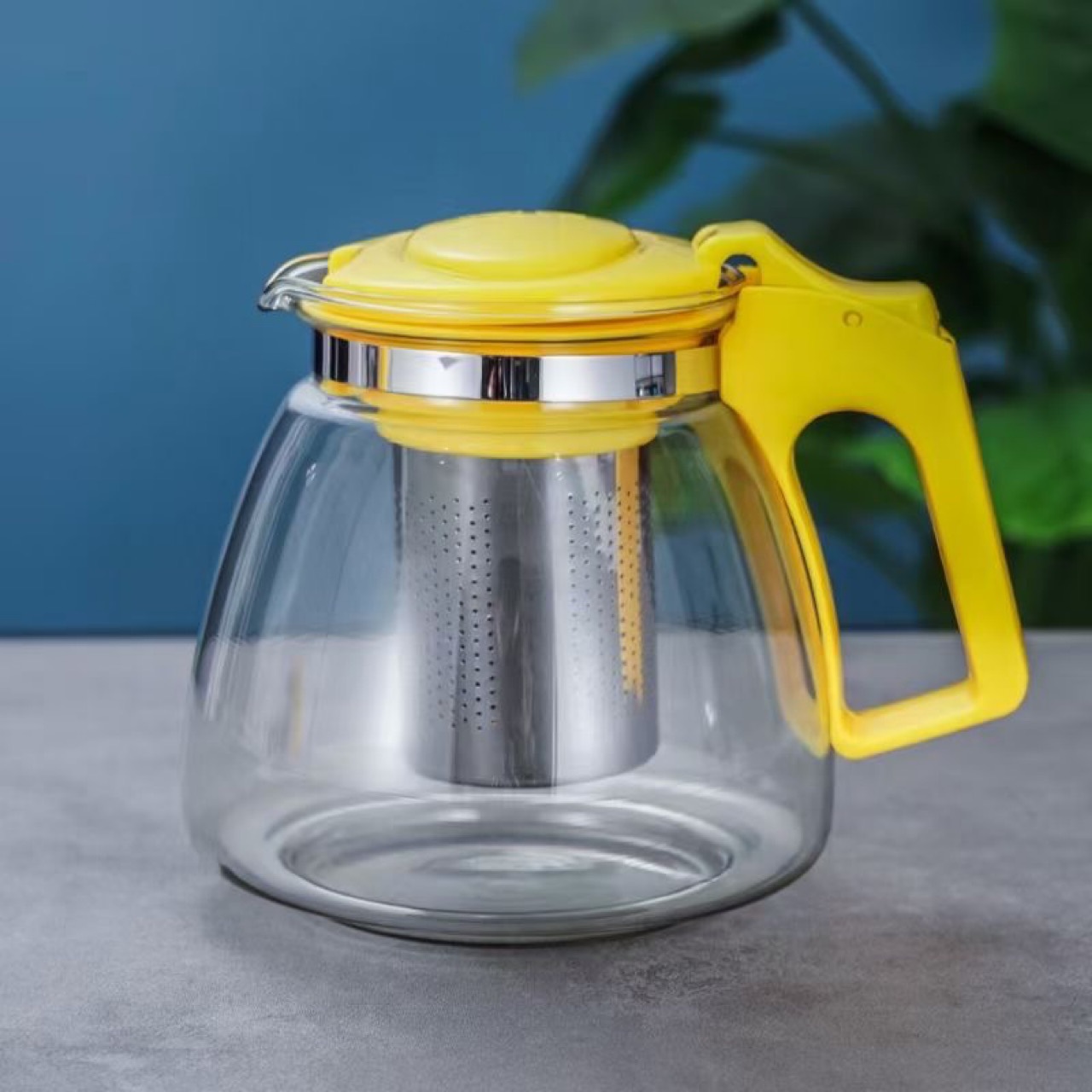 Multi-especificación de gran capacidad 900ML agua hirviendo cerveza de vidrio flor tetera juego de té imprimible logo regalo hotel