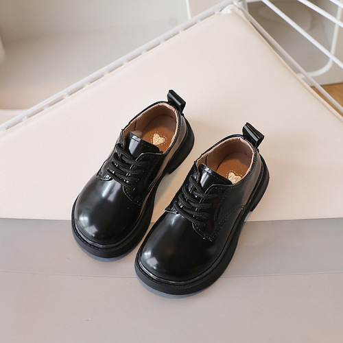 Children's leather shoes 2026 spring new matte performance shoes England lacing daily girls 'single-layer shoes boys' leather shoes