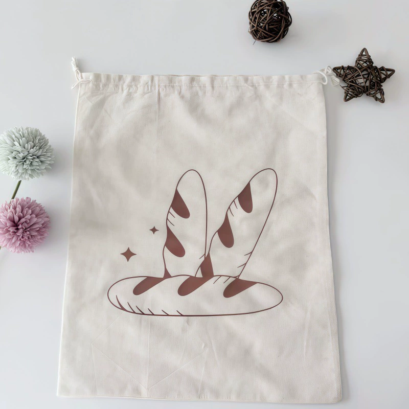 Многоразовый мешочек для хлеба из чистого хлопка, с завязками, из льна и хлопка, для хранения, трансграничная упаковка