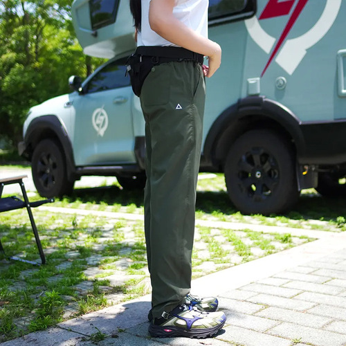 Spring and summer quick-drying three-proof Japanese light and cool casual pants, working clothes, elastic waist, small triangle label, American outdoor