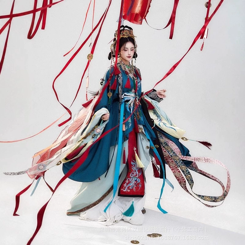 Hanfu новый женский чиновник благословил тяжелую работу вышитой одежды периода враждующих государств