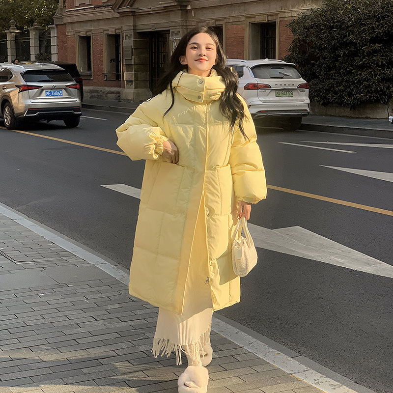2024 invierno nuevo leche fu fu plumón chaqueta de algodón largo de rodilla suelta chaqueta de algodón gruesa se puede quitar la chaqueta de algodón