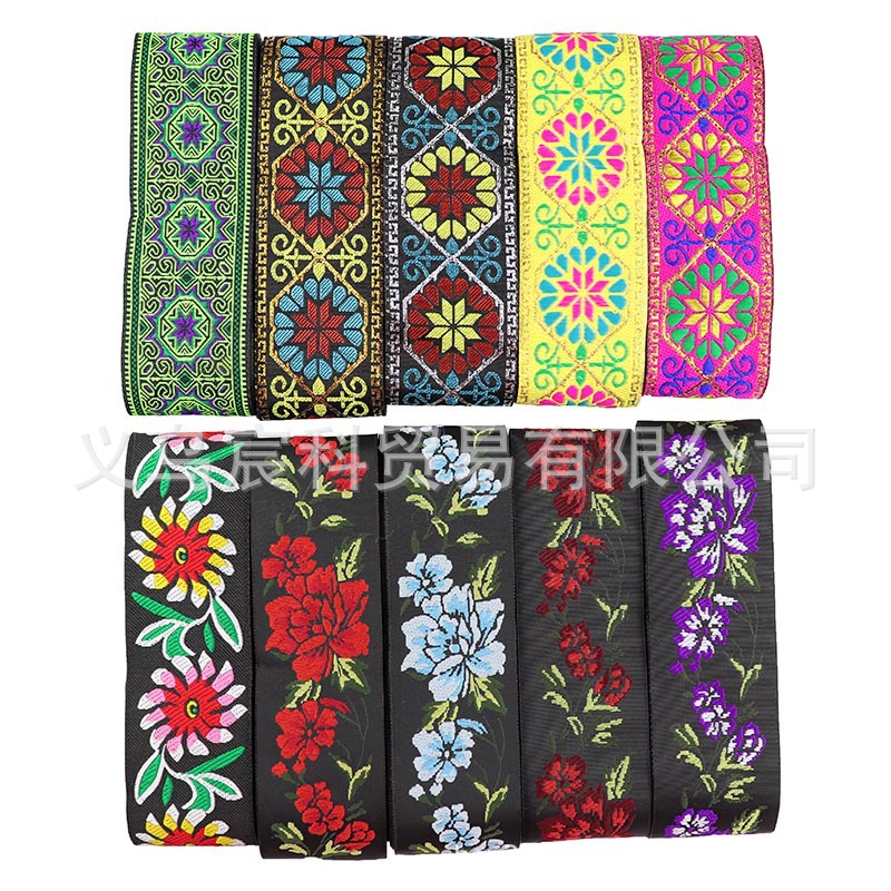5cm gran patrón de flores de estilo étnico cinta de encaje Miao Yi accesorios de decoración de ropa cortina de tela de encaje