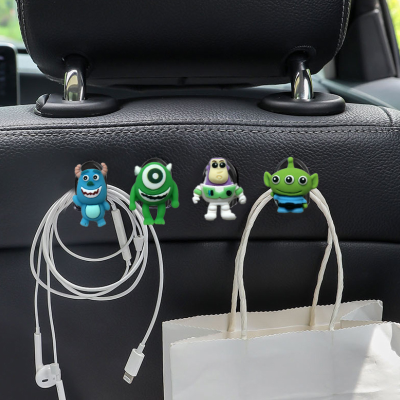 Gancho para automóvil, lindo gancho pequeño para automóvil multifuncional en la primera fila, gancho adhesivo para copiloto en el automóvil