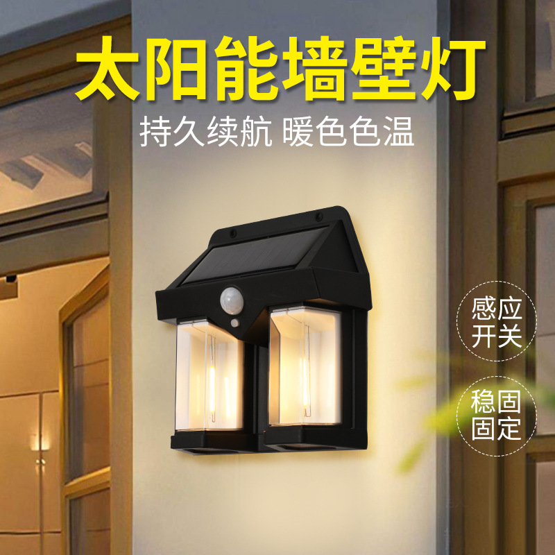 LED sconce solar-powered