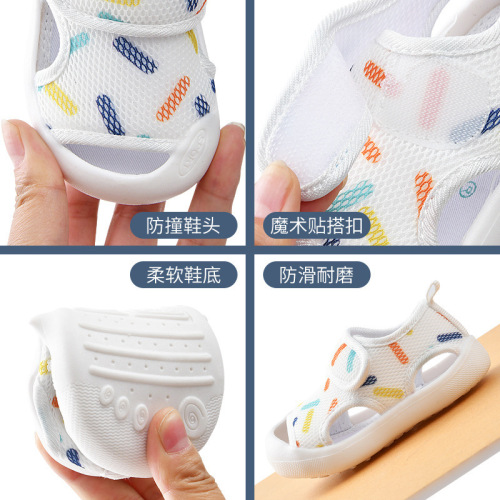 New summer children's shoes 0--3 years old male and female baby shoes children's shoes baby shoes children's sandals anti-kick and anti-collision wear-resistant cloth