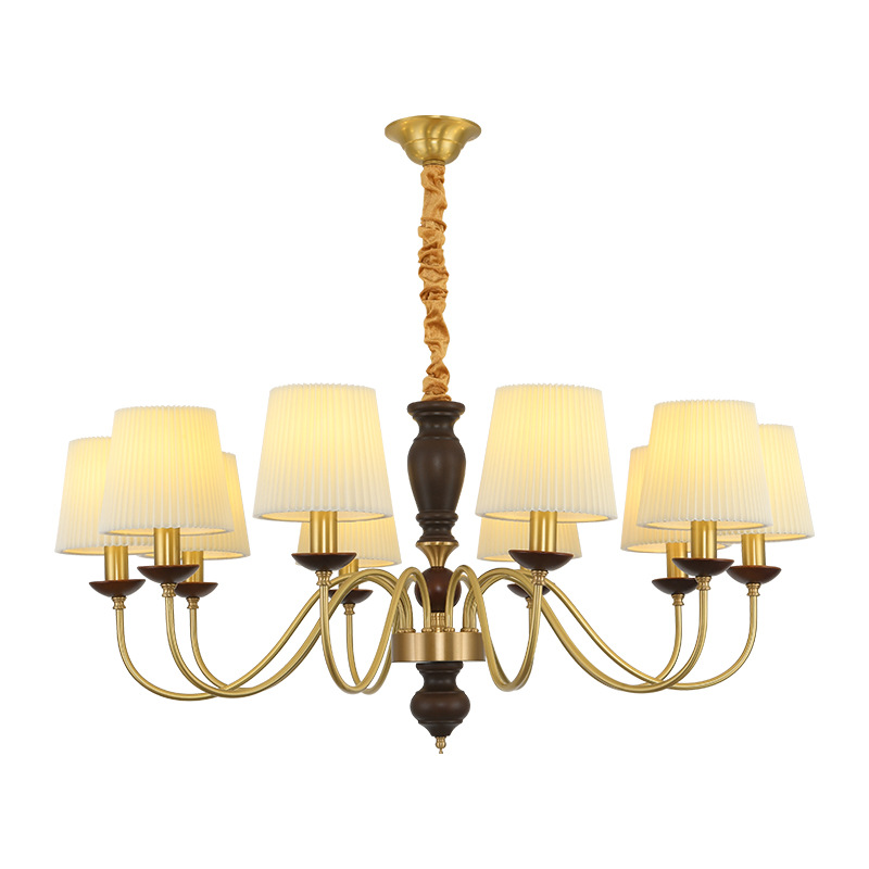 Lámpara de la sala de estar medieval francesa retro retro americana de alta gama patrón de nuez protector de ojos sala de luz Zhongshan 413L