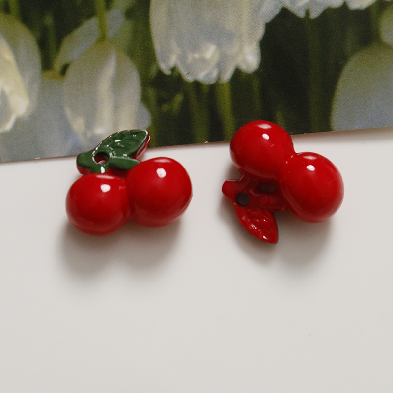 2g Weight Pendant Jewelry Making Type 20*20mm Jewelry Making Size DIY Jewelry Accessories Classification 1 Piece Quantity Acrylic Material Cherry Pattern Cute Style 1 Piece 20*20mm Arylic Cherry Pendant 6