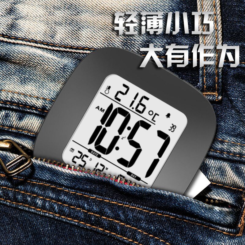 EMATE Home Smart Creative Small Desk Clock with Backlight, Snooze Function, Time and Date Display, and Silent Operation