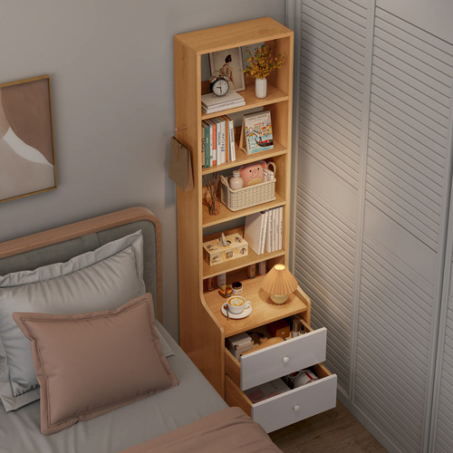 Bedside cabinet minimalist modern bedroom bed side multi functional small simple storage shelf economical storage rack