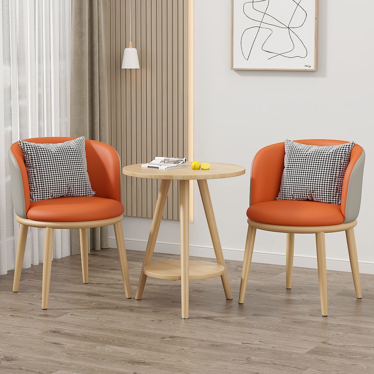 Balcón mesa y silla de ocio sala de estar combinación de mesa y silla de té de lujo ligero B & B Hotel Negociación Juego de tres piezas de mesa y silla de celebridades de Internet