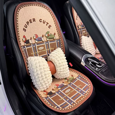 and Cute, Breathable Summer Cooling Pad Seat cushion, seat cover - three-dachshunds-five-seater-single-seat-cushion-edition