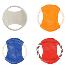 狗狗棉绳飞盘单色logo宠物玩具专用磨牙耐咬户外训练解闷飞碟批发