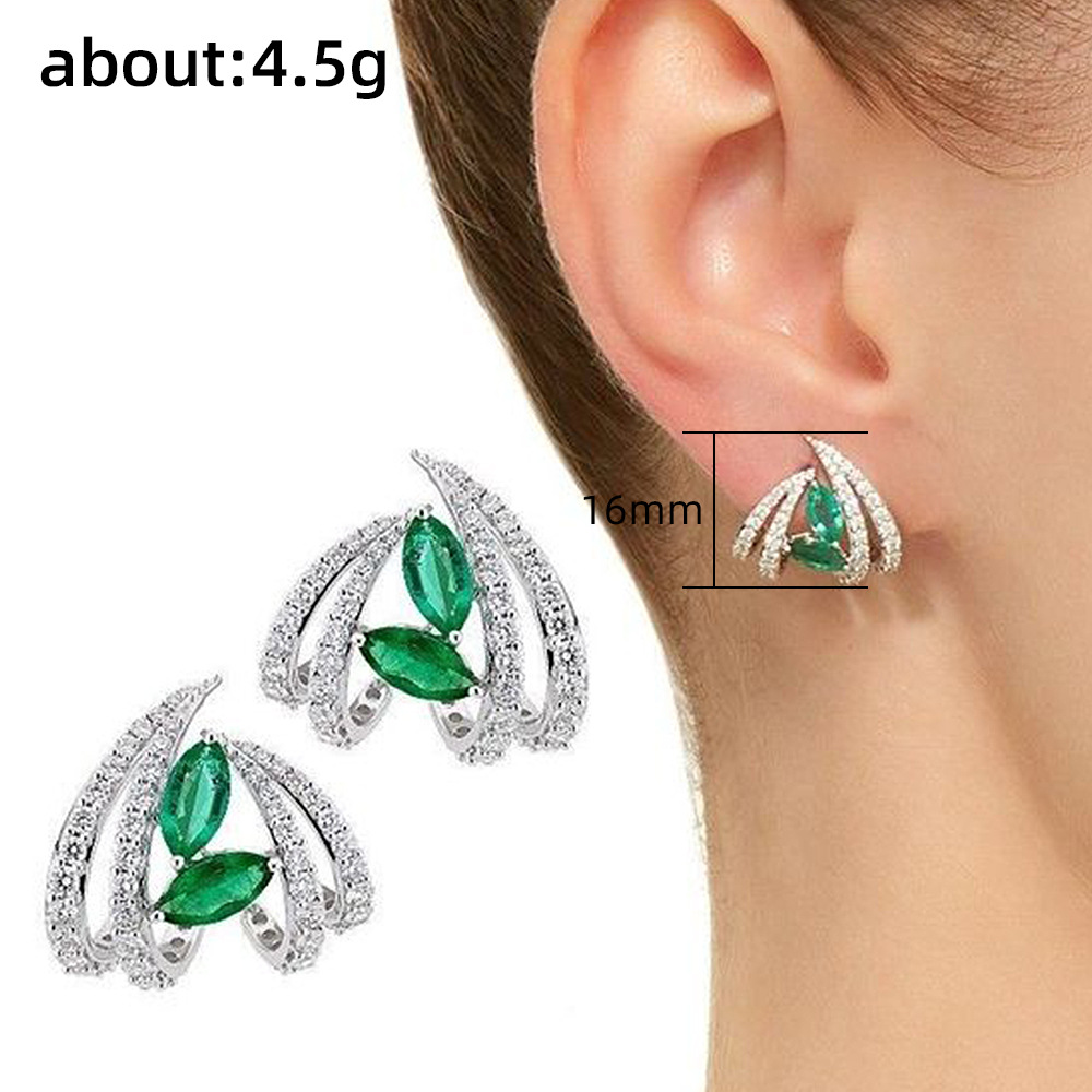 Geometric Zircon Gemstone Drop Earrings For Women Elegant Style_voghion.com
