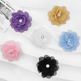 Small Chanel Style Multicolor Handmade Artificial Flower Curl Burned Flower Stereo Corsage Shoes Hat Hairpin Headwear Garment Decoration Accessories