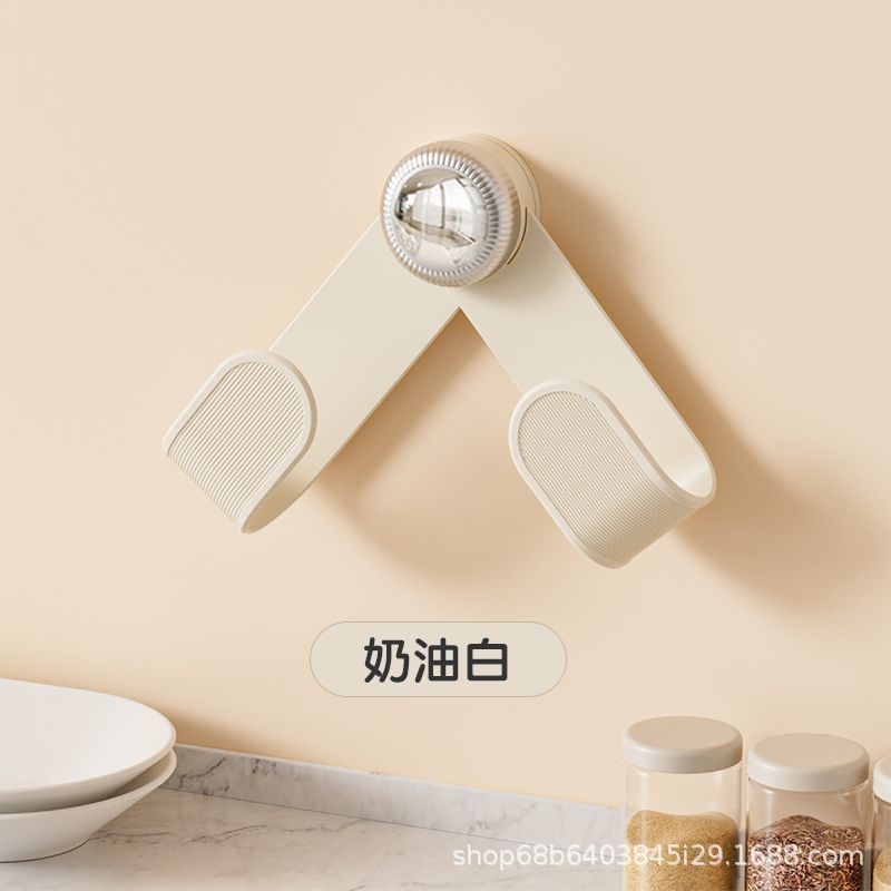 厨房奶油风多功能吸盘锅盖收纳架家用壁挂设计省空间免打孔置物架|undefined