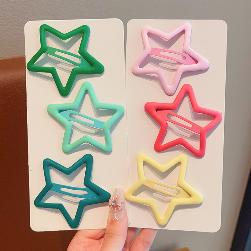 Caramelo de color estrella para niños pinzas de cabello chapa niñas lindas pinzas de cabello chapa niñas lindas caballo pequeño