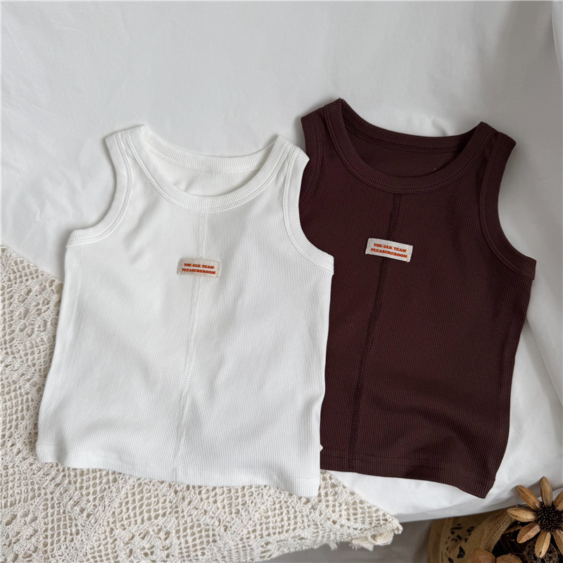 Summer children's Japanese solid color bra top for men and women…