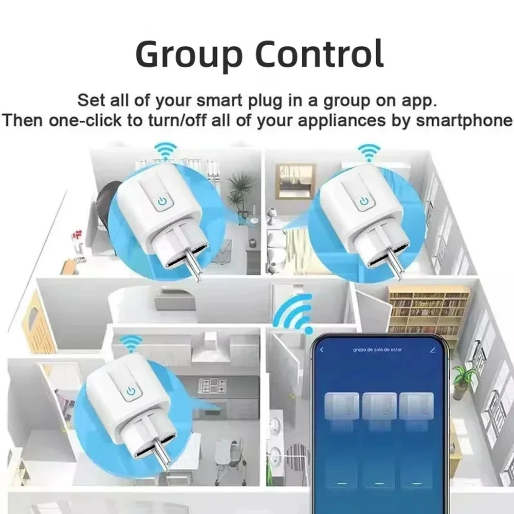 涂鸦 Metered European standard socket WIFI Bluetooth smart socket APP scheduled remote voice control Alexa