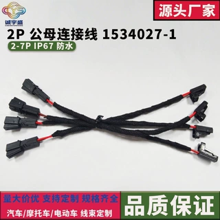汽车车门灯线束 1534027-1 2P2 芯公母插头线 大众奥迪专用可定制